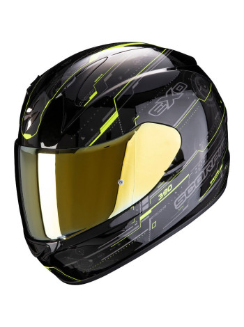 Мотошлем интеграл SCORPION EXO-390 BEAT Черно-желтый