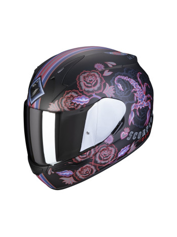 Мотошлем интеграл SCORPION EXO-390 CHICA II Черно-фиолетовый