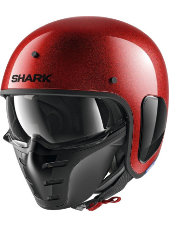 Шлем открытый SHARK S-DRAK FIBER BLANK GLITTER Red