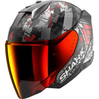 Шлем SHARK SKWAL i3 JET HELLCAT Mat Black/Chrome/Red
