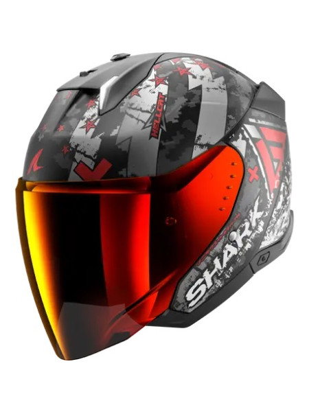 Шлем SHARK SKWAL i3 JET HELLCAT Mat Black/Chrome/Red