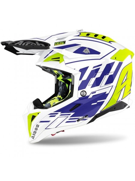 Кроссовый шлем Airoh Aviator 3 Rampage Blue Gloss