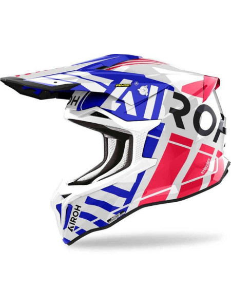 Шлем кроссовый Airoh Strycker Brave Blue-Red Gloss