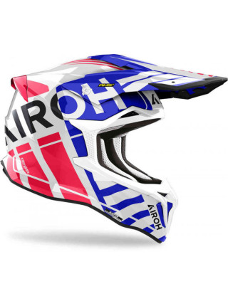 Шлем кроссовый Airoh Strycker Brave Blue-Red Gloss