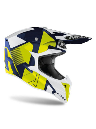 Кроссовый мотошлем Airoh Wraap Raze Blue Gloss