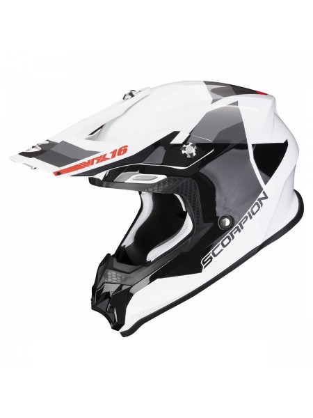 Шлем кроссовый Scorpion EXO VX-16 EVO AIR SPECTRUM Бело-серебристый