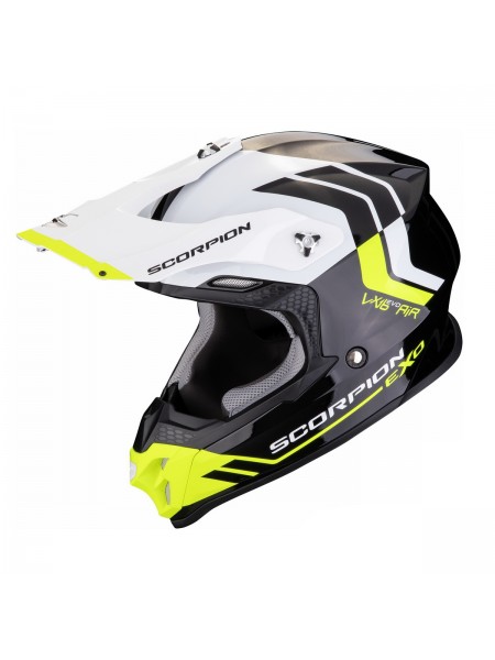 Шлем кроссовый Scorpion EXO VX-16 EVO AIR FUSION Черно-желтый неон