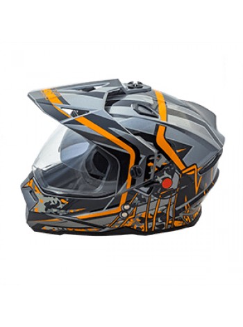 Кроссовый мотошлем AiM JK802S Orange/Grey/Black