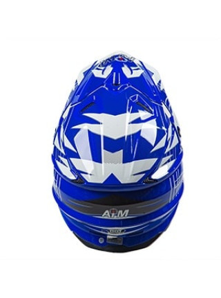 Мотошлем кроссовый AiM JK803S Blue/White