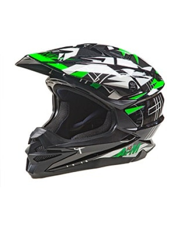 Кроссовый мотошлем AiM JK803S Green/Black