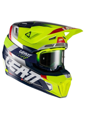 Шлем кроссовый Leatt 7.5 + очки Velocity 4.5 Lime