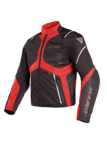 Мужская куртка Dainese SAURIS D-DRY Black/Tour-Red/Light-Gray