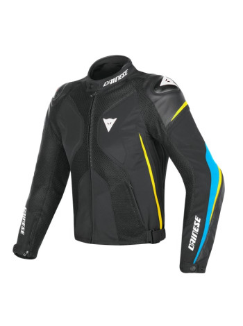 Мужская куртка Dainese SUPER RIDER D-DRY Black/Fire-Blue/Fluo-Yellow