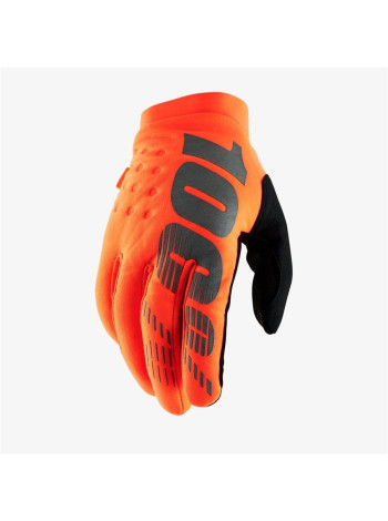 Мотоперчатки 100% Brisker Fluo Orange/Black