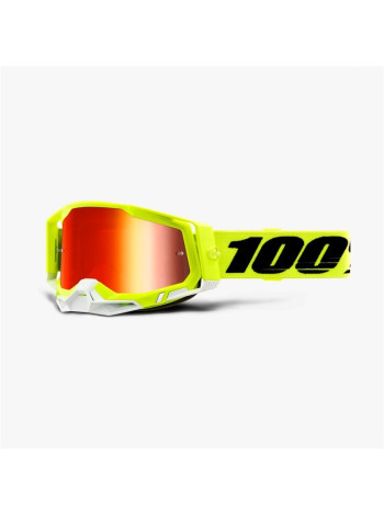 Маска кроссовая 100% Racecraft 2 Goggle Fluo Yellow / Mirror Red Lens