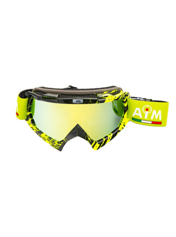 Маска кроссовая AiM (PRO) 157-600 Black-Yellow Glossy