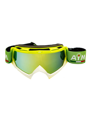Кроссовая маска AiM (PRO) 157-900 Lime-White Glossy