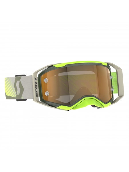 Маска SCOTT Prospect 2.0 2025 amp chrome kaki green/neon yellow gold chrome works