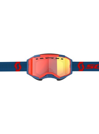 Маска снегоходная SCOTT Fury LS Snow Cross dark blue/neon red/light sensitive red chrome