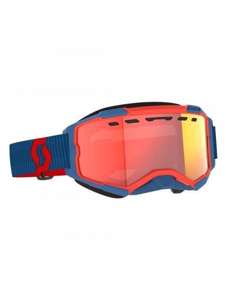 Маска снегоходная SCOTT Fury LS Snow Cross dark blue/neon red/light sensitive red chrome