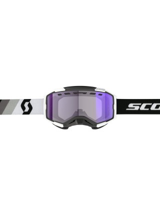 Маска снегоходная SCOTT Fury LS Snow Cross premium black/white/light sensitive blue chrome