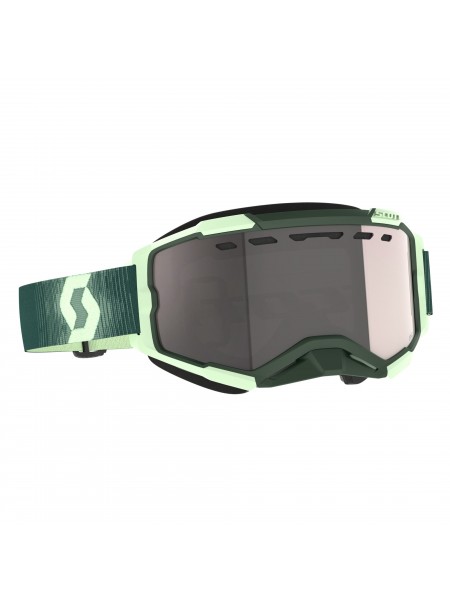 Маска снегоходная SCOTT Fury Snow Cross dark green/mint green/enhancer silver