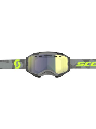 Маска снегоходная SCOTT Fury Snow Cross light grey/neon yellow AMP yellow chrome