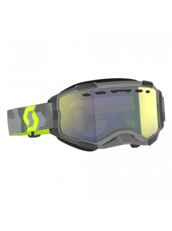Очки снегоходные SCOTT Fury Snow Cross light grey/neon yellow AMP yellow chrome