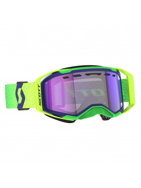 Маска снегоходная SCOTT Prospect 2.0 SMB LS midnight purple/safety yellow/AMP LS blue chrome S2-4