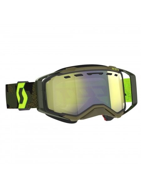 Маска снегоходная SCOTT Prospect Snow Cross kaki green/neon yellow/enhancer yellow