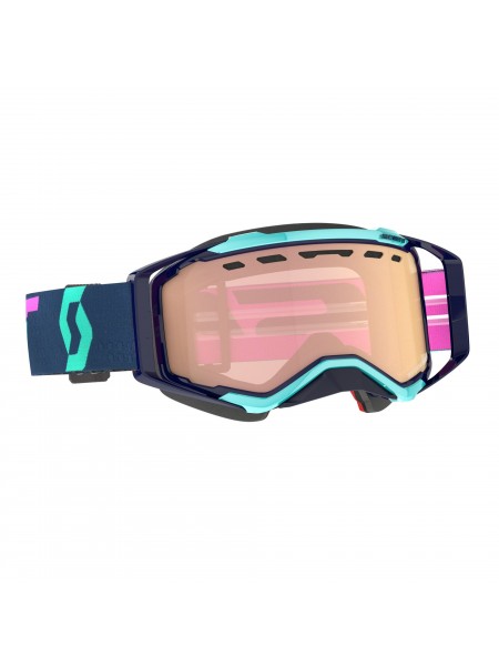 Маска снегоходная SCOTT Prospect Snow Cross turquoise blue/pink/enhancer rose chrome