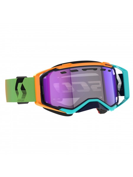 Маска снегоходная SCOTT Prospect Snow Cross LS blue/orange/light sensitive blue chrome