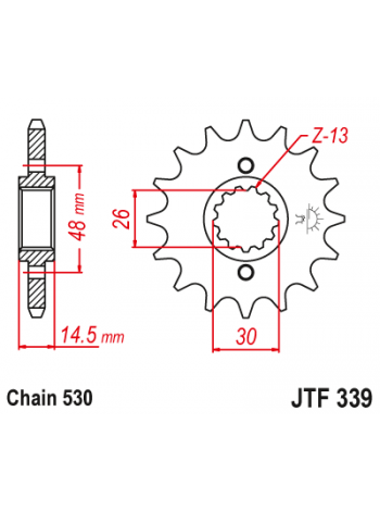 Звезда передняя (ведущая) JT 530-18 зубьев JTF339.18, стальная