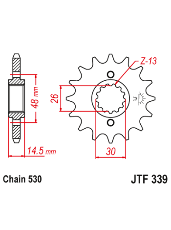 Передняя звезда (ведущая) JT 530_17, JTF339.17