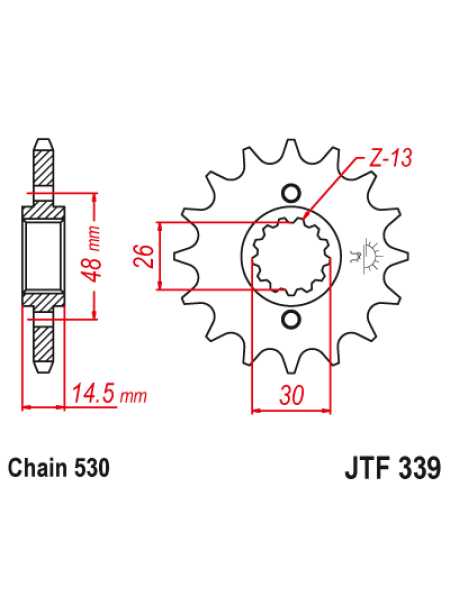 Звезда передняя (ведущая) JT 530_17, JTF339.17