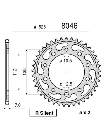 Задняя звезда (ведомая) Ognibene 8046-R47 (JTR1304.47 / JTR1877.47)