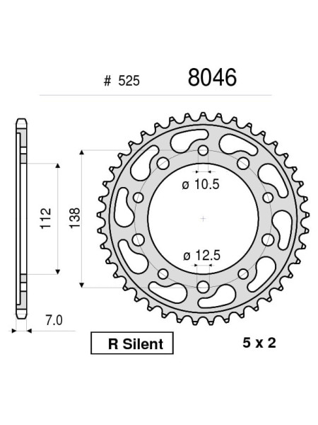 Звезда задняя (ведомая) Ognibene 8046-R47 (JTR1304.47 / JTR1877.47)