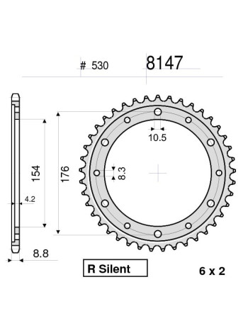 Задняя звезда (ведомая) Ognibene 8147-Z43 (JTR1340.43)