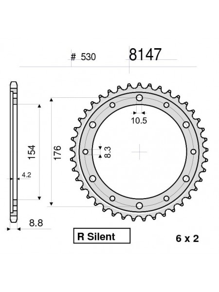 Звезда задняя (ведомая) Ognibene 8147-Z43 (JTR1340.43)