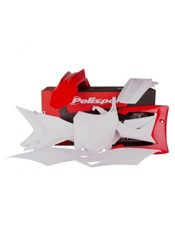 Комплект пластика Polisport на мотоцикл Honda CRF250R, 450R 2013-17 бело-красный