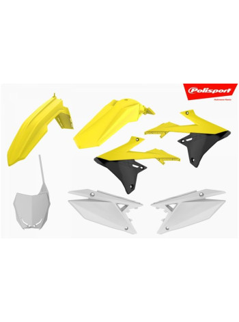Комплект пластика Polisport на мотоцикл Suzuki RMZ450 2018-19, RMZ250 2019 неоново-желтый