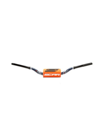 Руль Scar O2 Ø28.6 (11/8) Mcgrath-Short Style KTM темно - синий с оранжевый подушкой