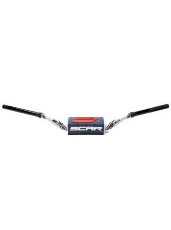 Руль Scar O2 Ø28.6 (11/8) Mcgrath-Short Style KTM белый с темно-синей подушкой
